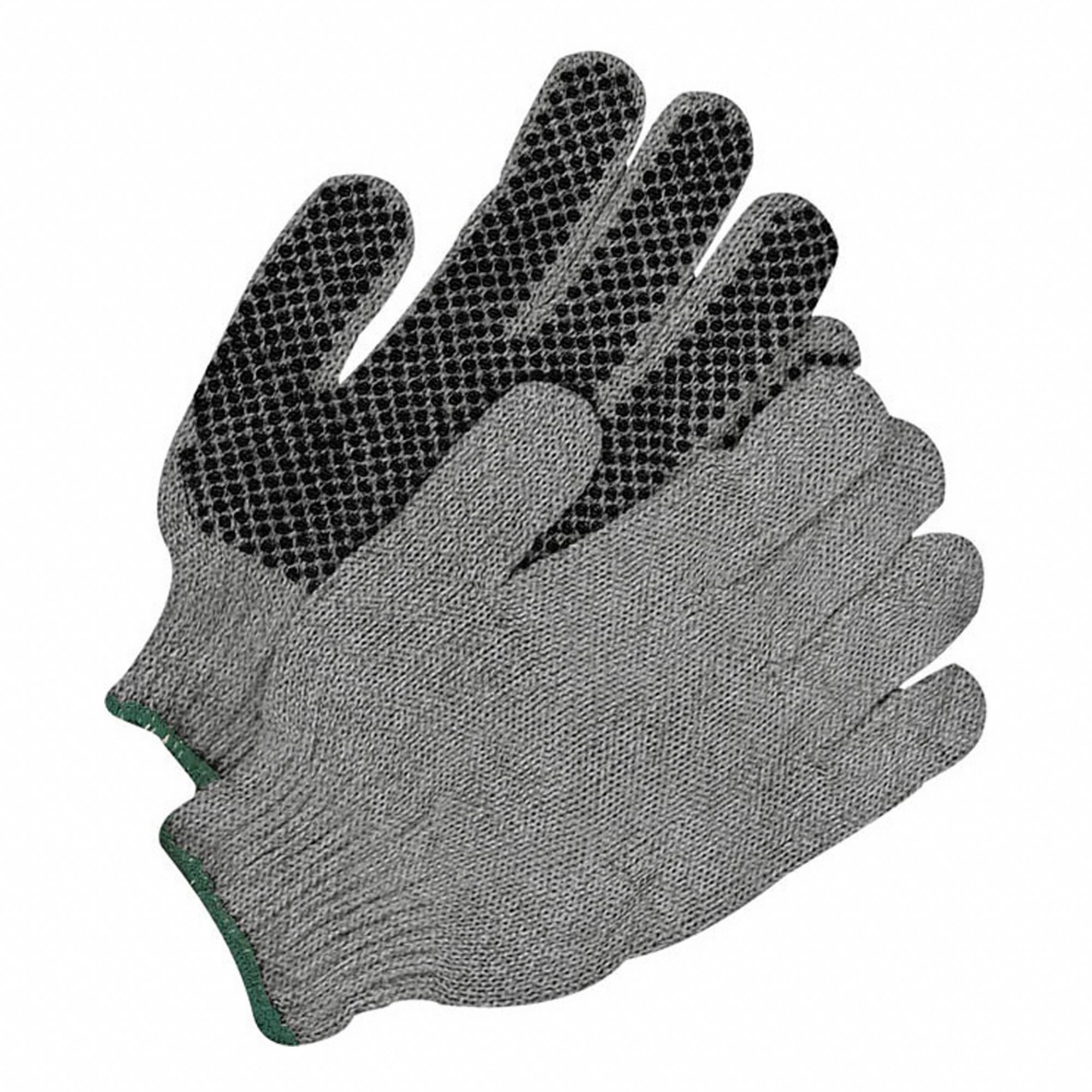 KNIT GLOVE, FULL DOT PALM, KNIT WRIST, SZ L, POLY-COTTON/PVC