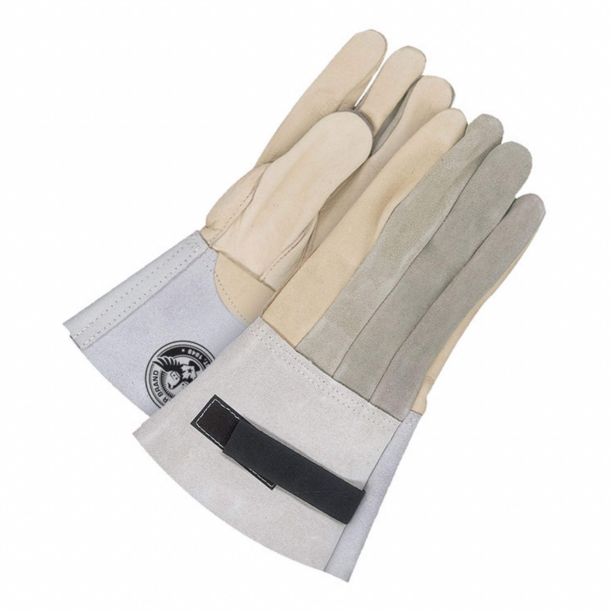BOB DALE UTILITY GLOVES W HOOK AND LOOP STRAP, SIZE 9, GRAIN