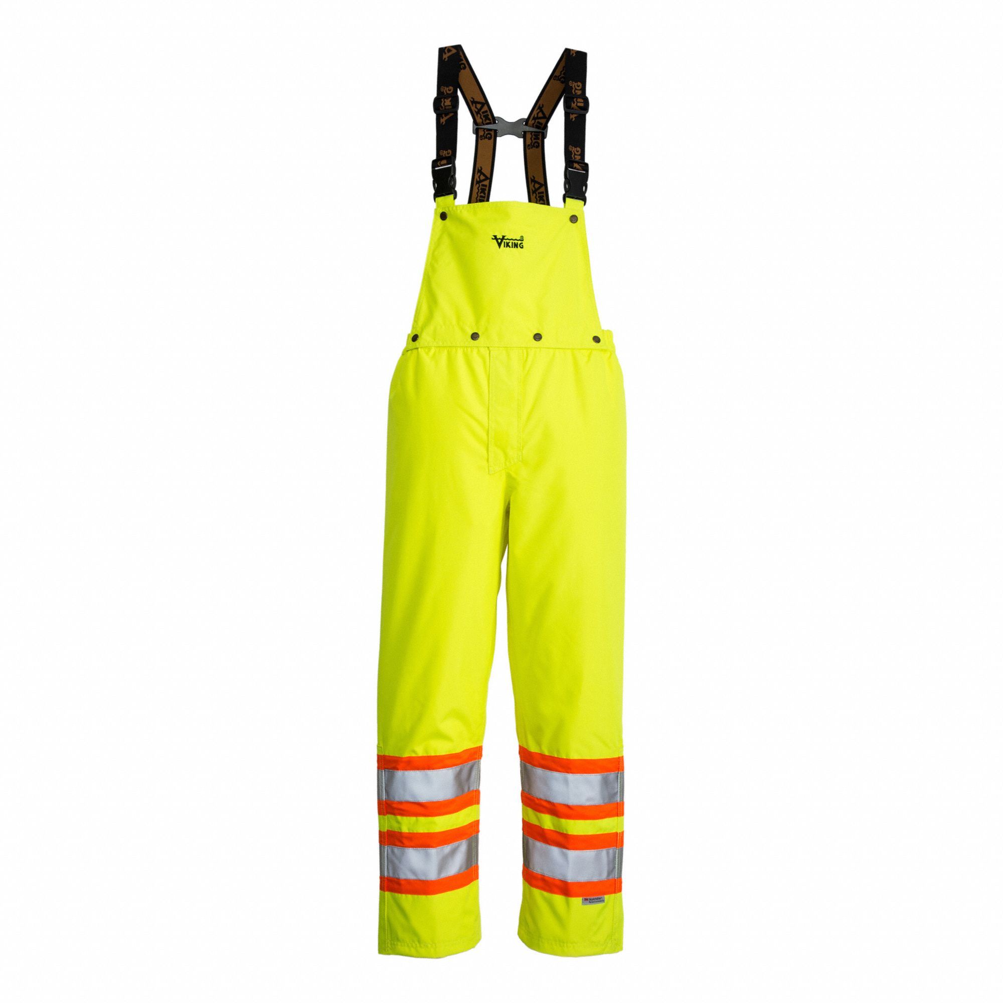 JOURNEYMAN BIB PANT, GREEN, XL, POLY/PVC, 300D, HI-VIS, RESISTS: ABRASION/PUNCTURE