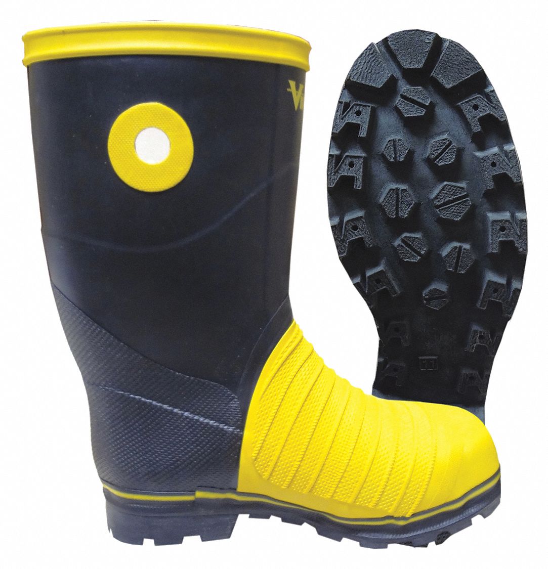 MINER 49ER BOOTS, SZ 5, RUBBER/CANVAS/STEEL TOE, CSA/ASTM, 14 IN H, CHEMICAL-RESIST