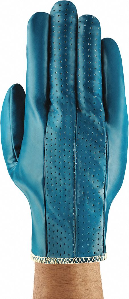 GANTS HYNIT, BLEU, 6,5, À ENFILER, MANCHETTE ARRIÈRE PERFORÉE