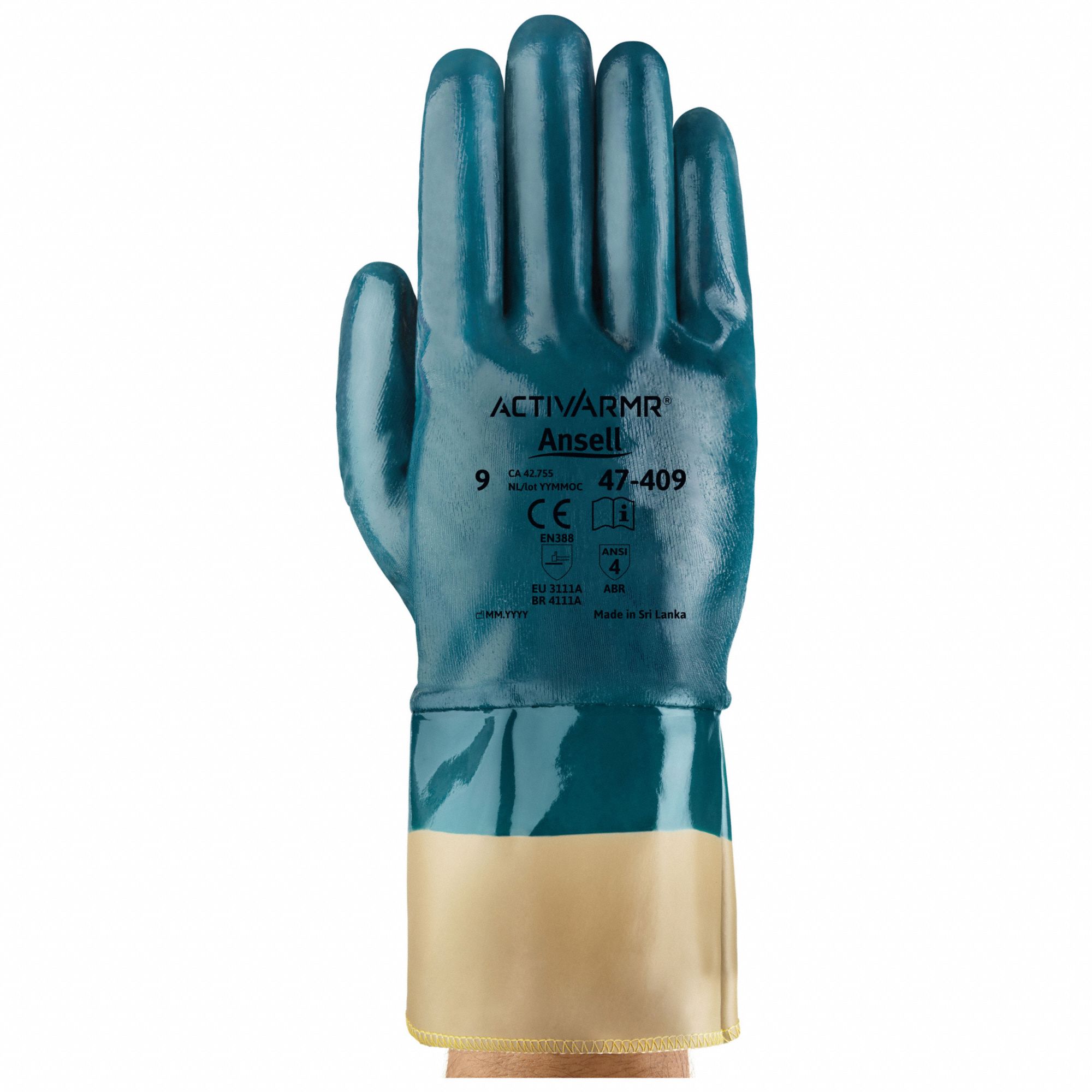 ACTIVARMR COATED GLOVES, BLUE, 10, NITRAGOLD CUFF, REACH COMPLIANT