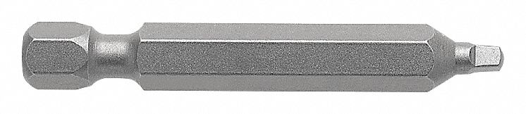 POWER DRIVE BIT, SQUARE RECESS, HEX 1/4 IN, #1 POINT SIZE, 2 3/4 IN L, NOMINAL SIZE 3/32 IN