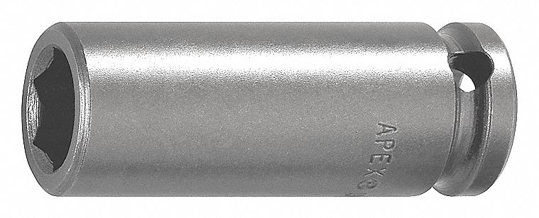 SQUARE DRIVE SOCKET, 6 POINT, MAGNETIC, BLACK, 1/4 IN DRIVE, 3/8 IN, HIGH-GRADE STEEL