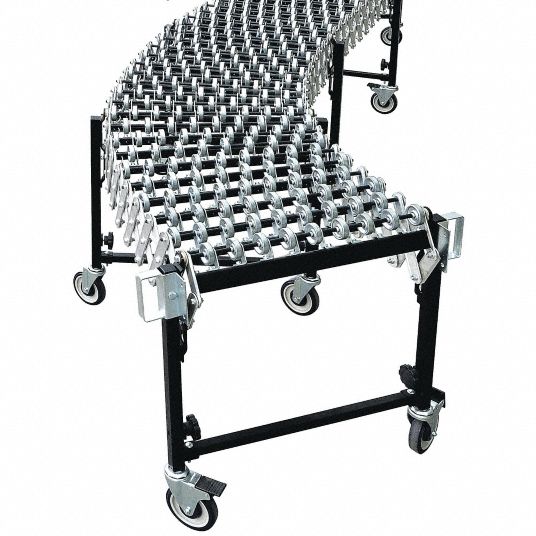 GRAINGER APPROVED Skate Wheel Conveyor, Heavy Duty, Flexible, Steel