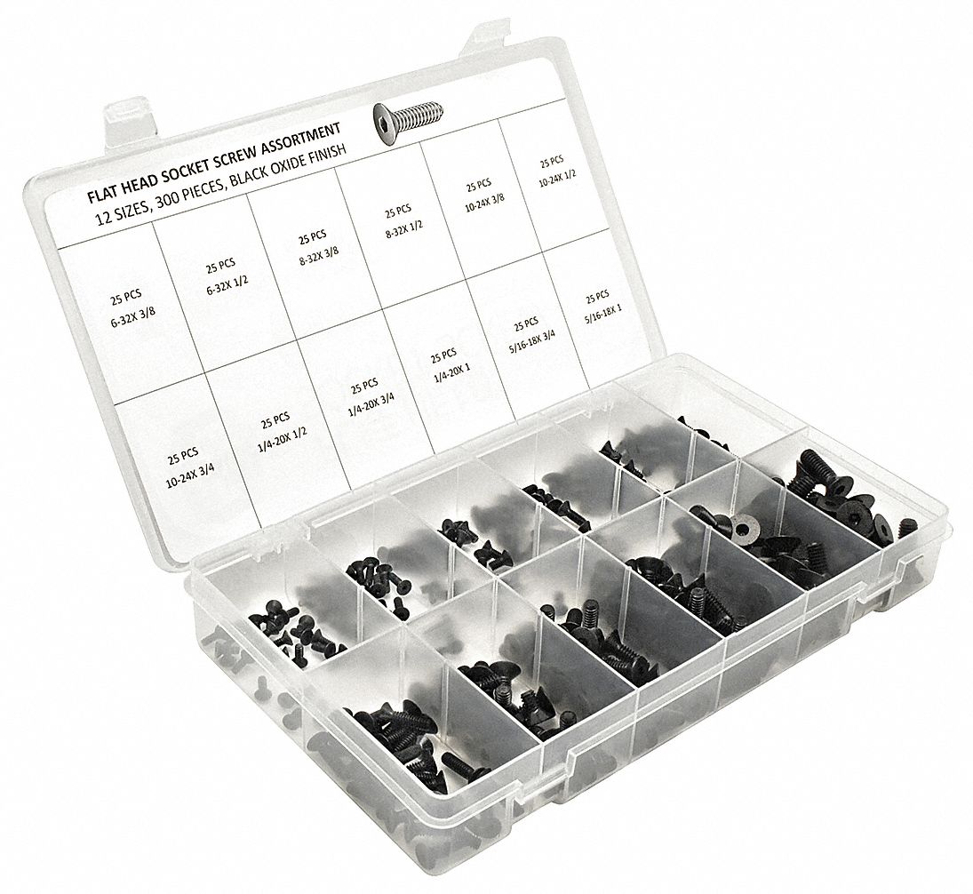 Flat Head Cap Screw Asst 300 Pc