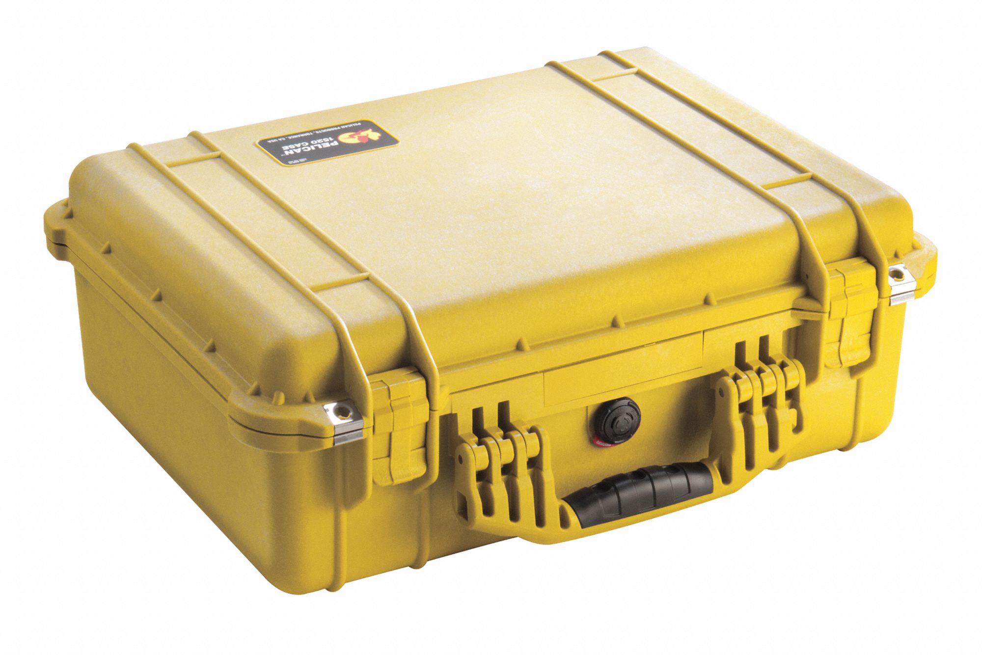 PROTECTIVE CASE, 12⅞ IN X 18 IN X 6¾ IN INSIDE, YELLOW, STATIONARY, NO FOAM INCLUDED