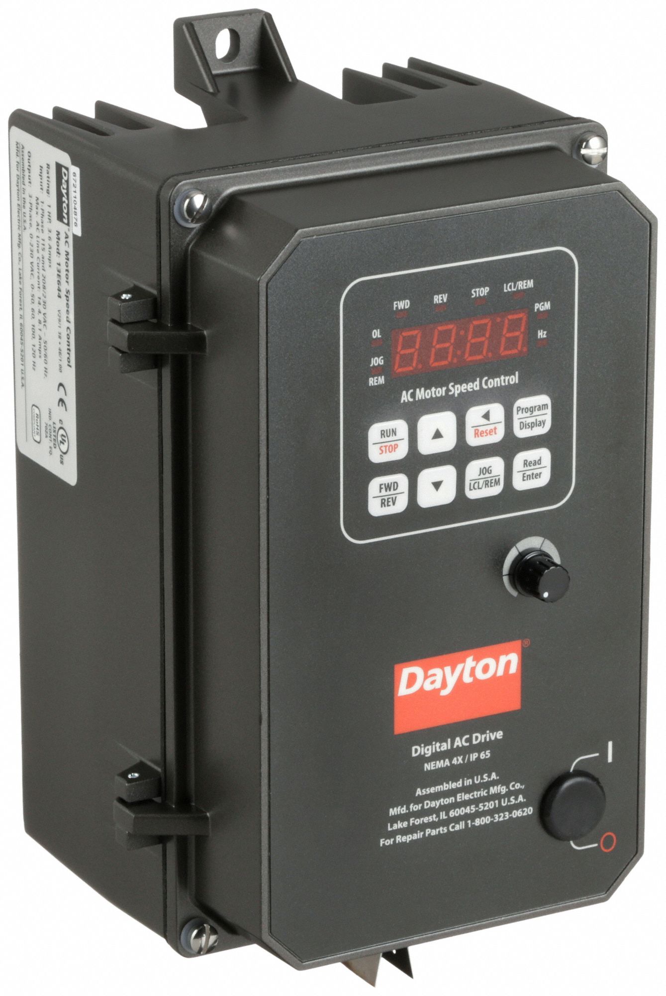 VARIABLE FREQUENCY DRIVE, 115/230 V AC, 1 HP MAX OUTPUT POWER, 3.6 A MAX OUTPUT CURRENT