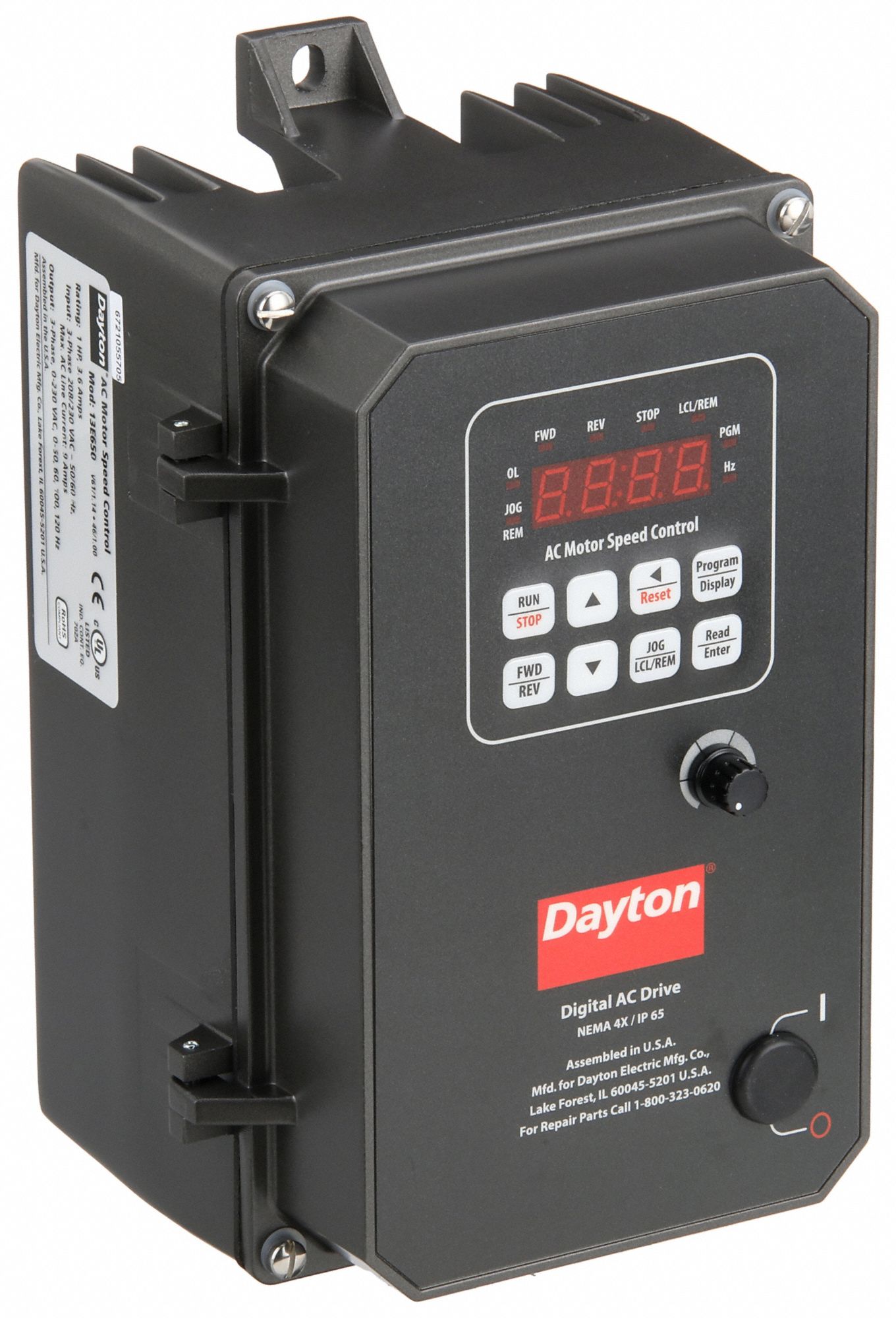 VARIABLE FREQUENCY DRIVE, 230 V AC, 1 HP MAX OUTPUT POWER, 3.6 A MAX OUTPUT CURRENT, NEMA 4X