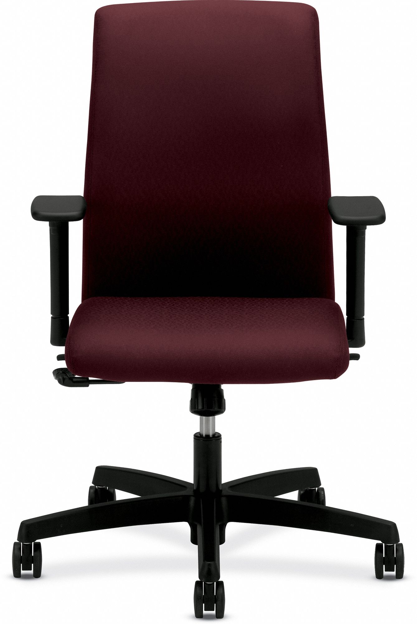 HON Desk Chair, Desk Chair, Red, Fabric, 17 in to 22 in Nominal Seat
