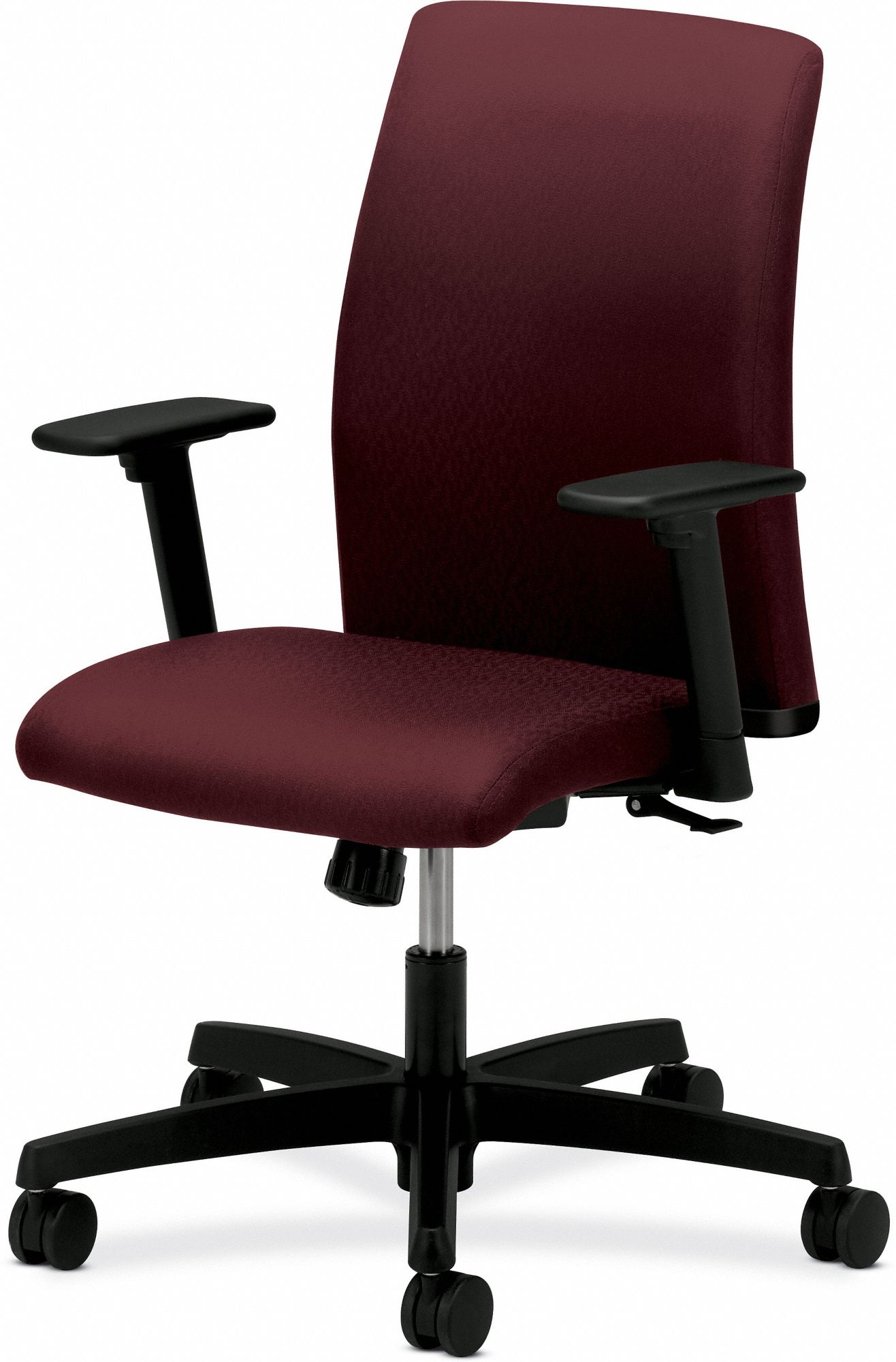 HON Desk Chair, Desk Chair, Red, Fabric, 17 in to 22 in Nominal Seat