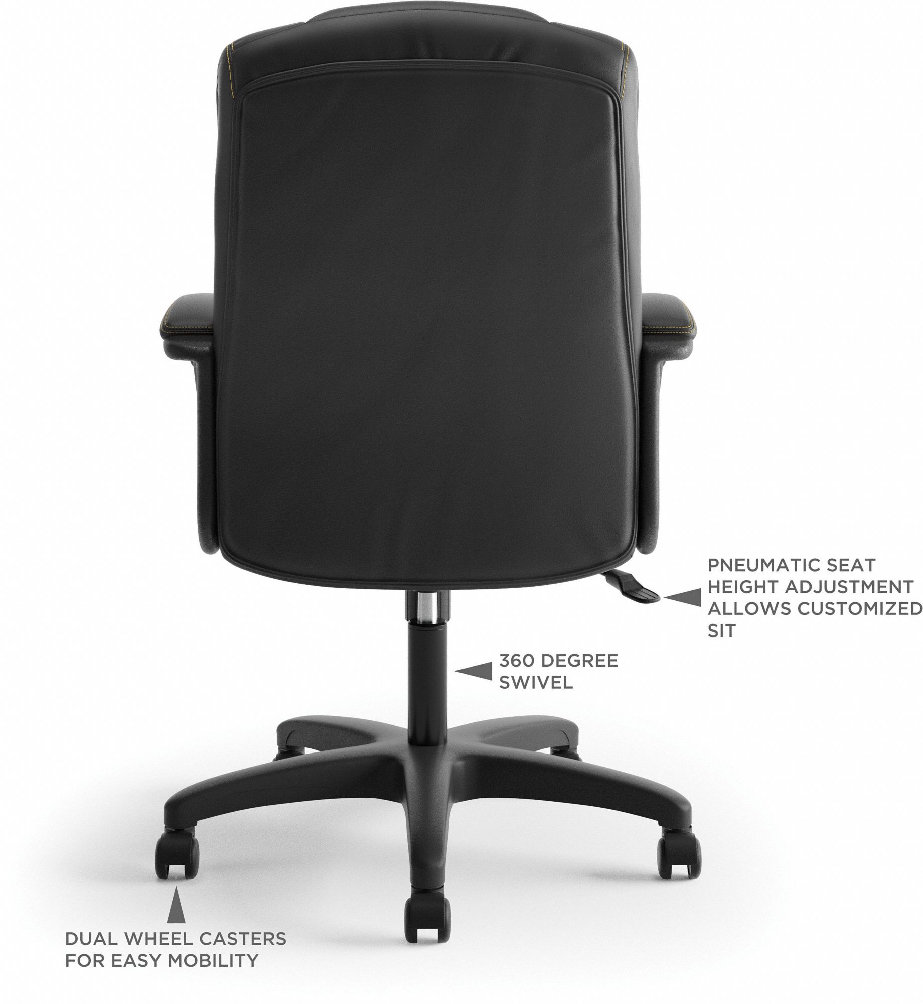 BASYX BY HON Executive Chair, Executive Chair, Black, Vinyl, 19 in to