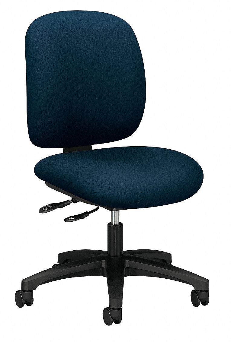 HON Desk Chair, Desk Chair, Blue, Fabric, 16 in to 20 in Nominal Seat