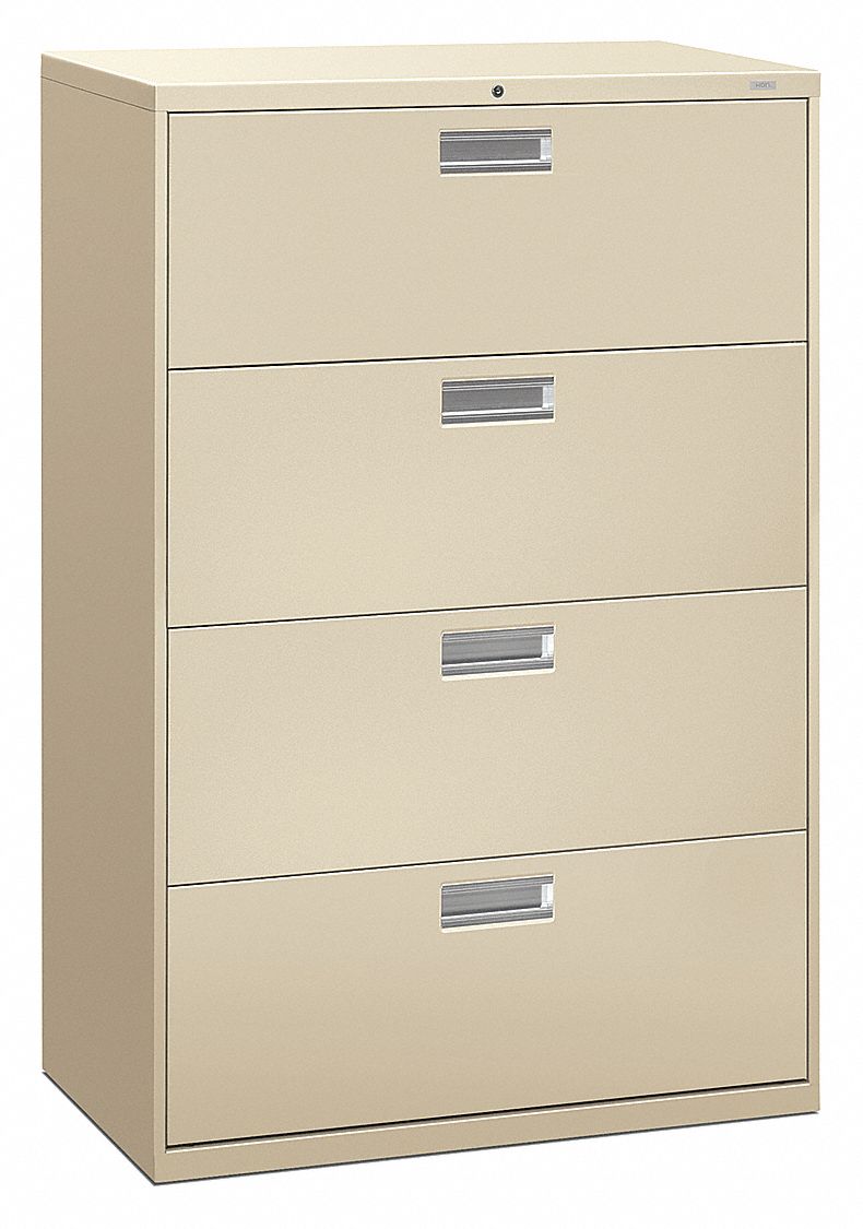 36 in, 19 1/4 in, 53 1/4 in, File Cabinet, Putty - Grainger