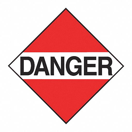 PLACARD TDG DANGER 10-3/4IN