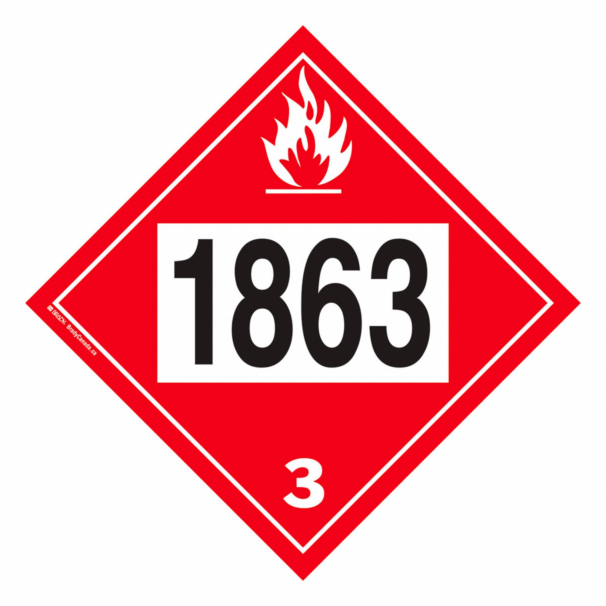 PLACARD FLAMM LIQUID CL 3 RD 10 3/4