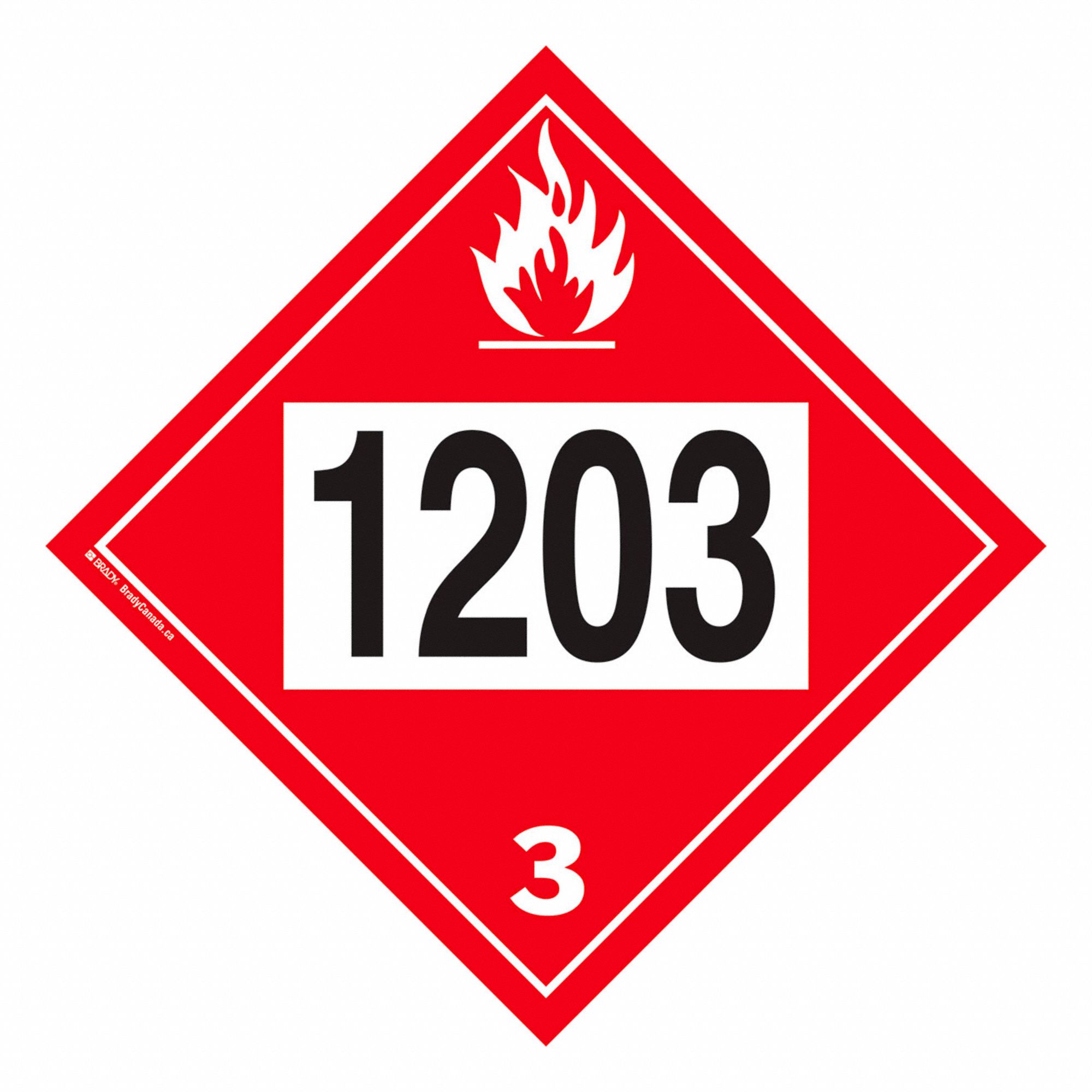FLAMMABLE LIQUID GASOLINE PLACARD, 10 3/4 IN, STYRENE