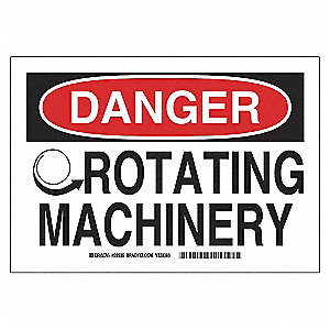 SIGN DANGR ROTATING MACHINERY 10X14