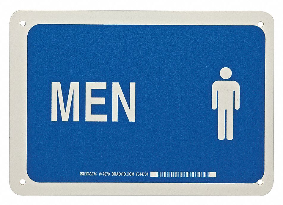 SIGN MENS WASHROOM 7X10 PLASTIC