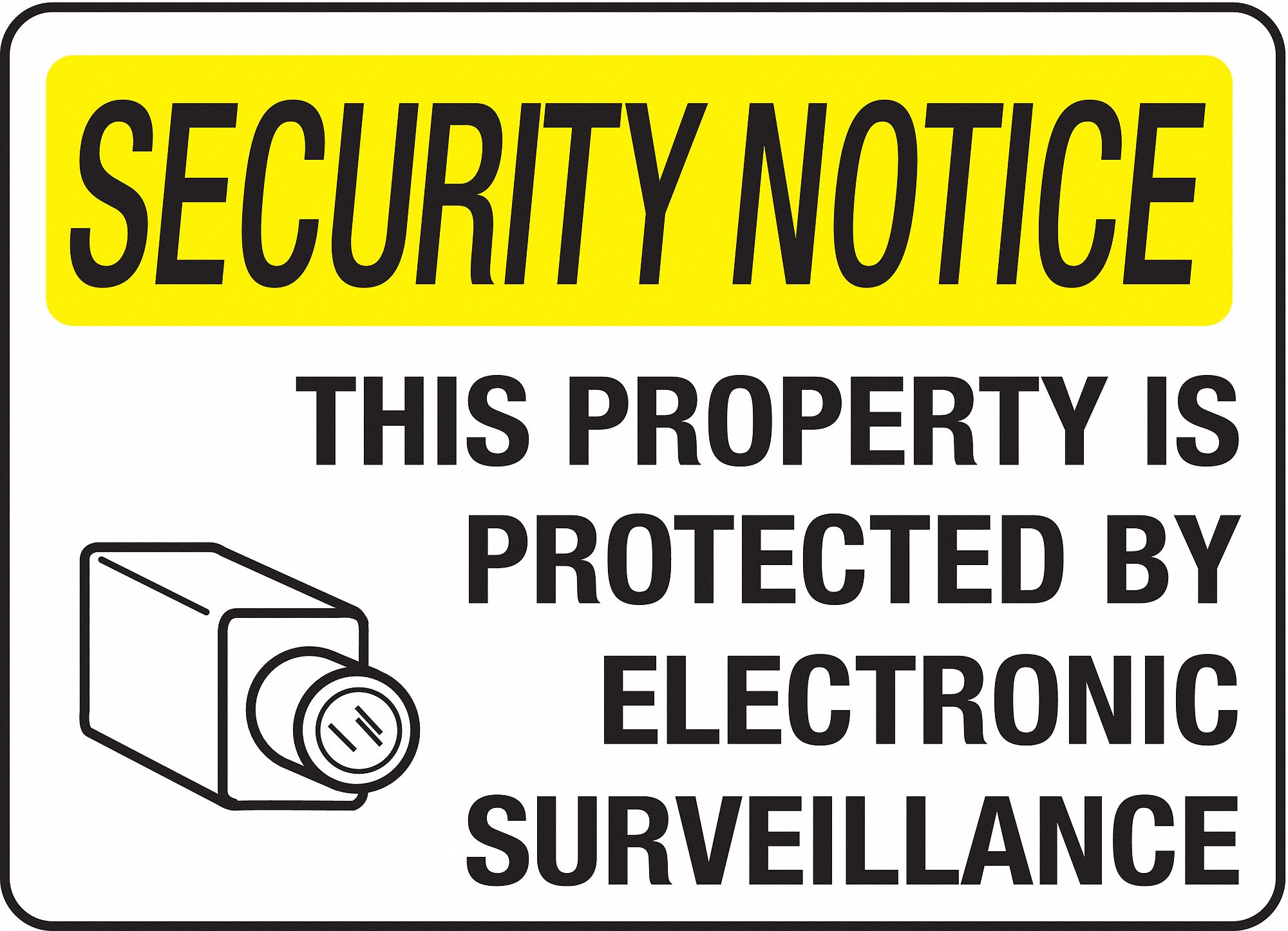 SIGN SECURITY NOTICE 14X20 BLK,YL.W