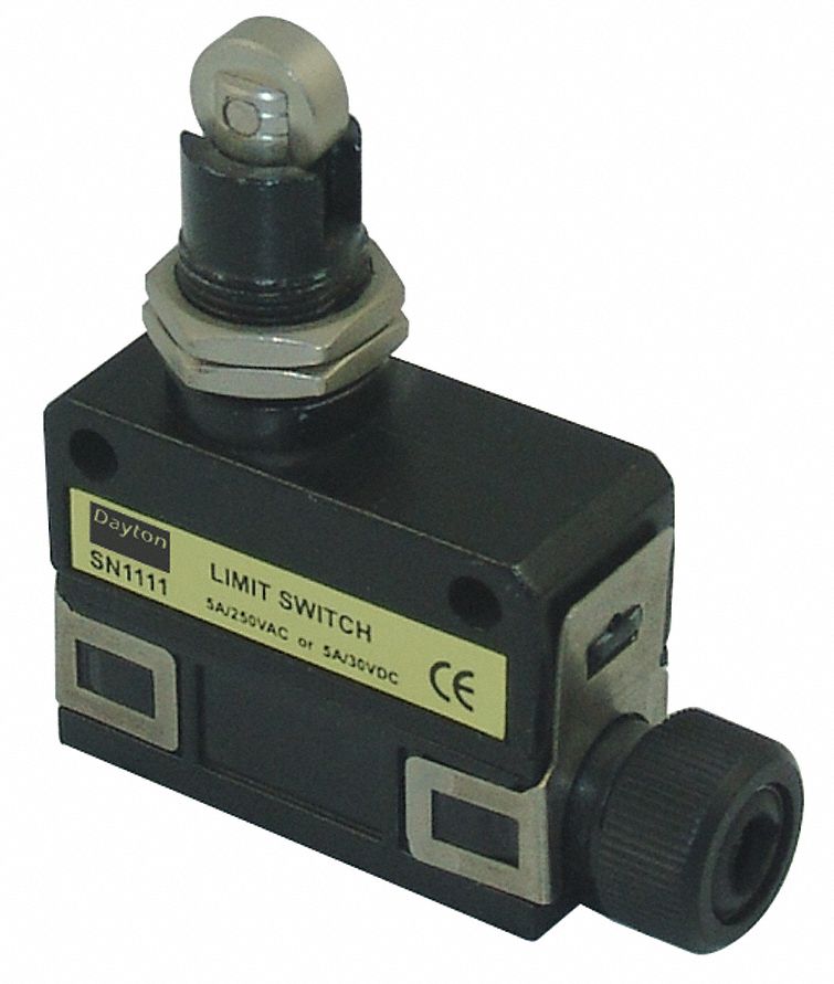 DAYTON General Purpose Limit Switch SPDT, 5A 240V, Vertical, Top, 1.