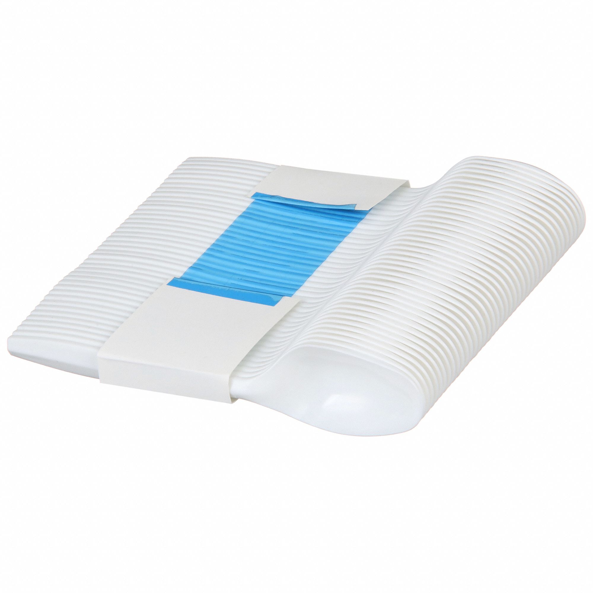 Disposable Spoon: Series B, Medium-Wt, White, Unwrapped, Plastic, 960 PK