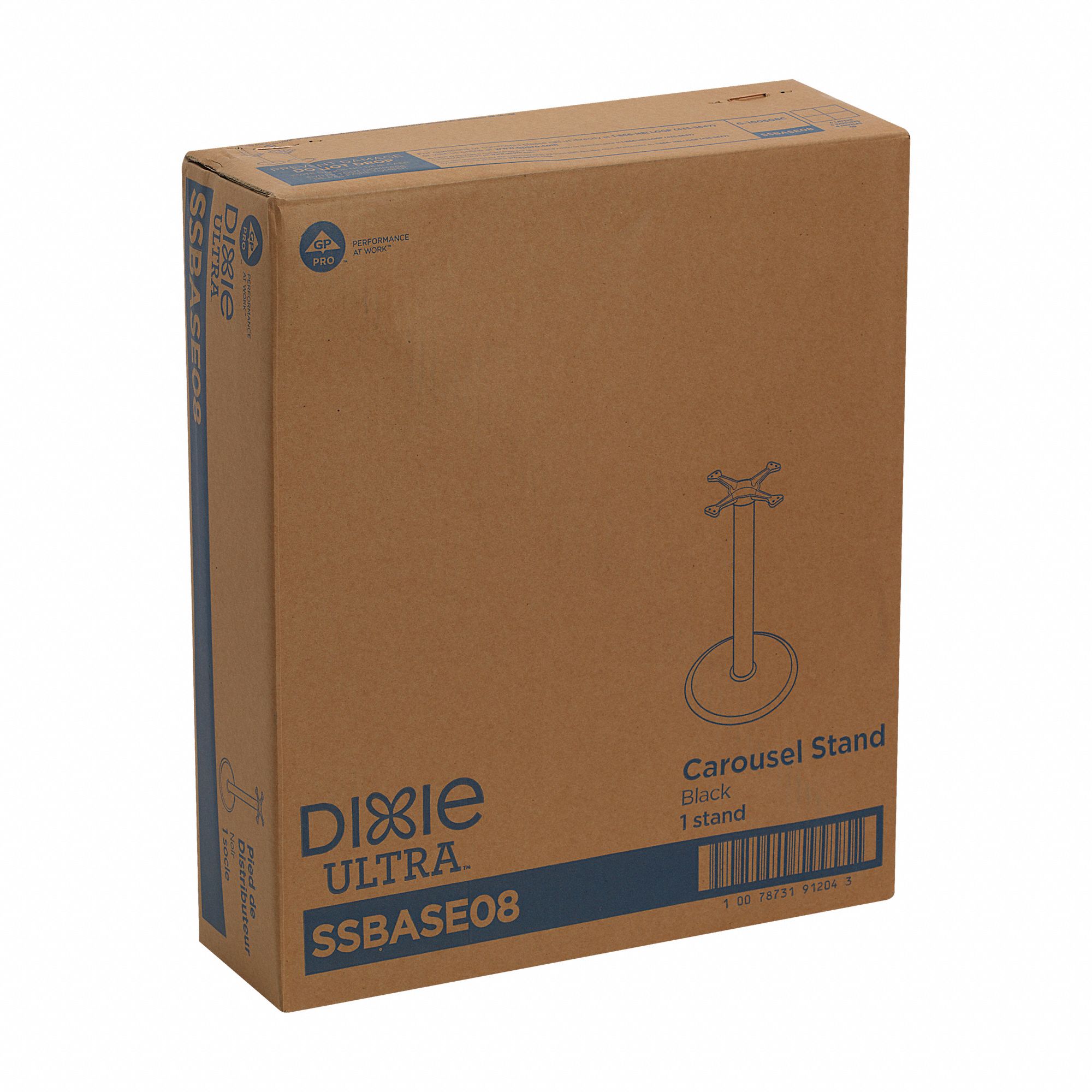 DIXIE Cutlery Dispenser Display Stand Stand, Holds 360 pcs Cutlery/(3) Dispensers, Black