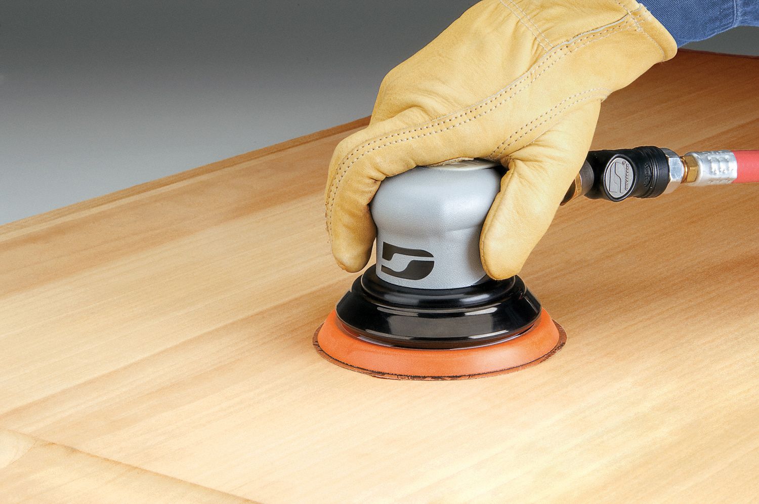 DYNABRADE Air Random Orbital Sander, 5 in PSA, 3/16 in Orbit Dia., Non