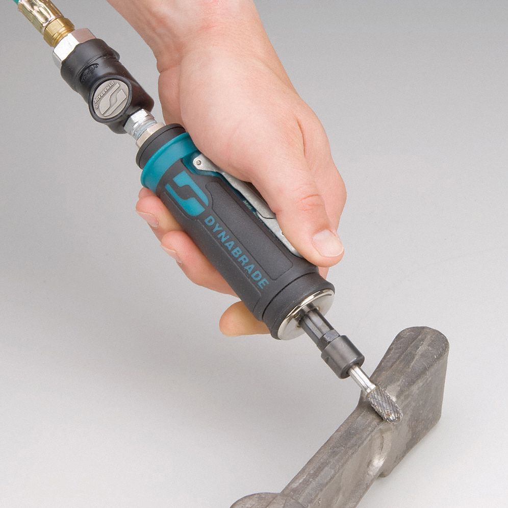 DYNABRADE Rear Exhaust Straight Air Die Grinder, 1/4 in Collet, 25,000
