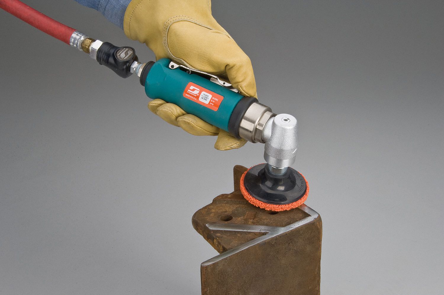 DYNABRADE Right Angle Air Disc Sander Industrial, 0.7 hp HP, 3 in Pad Size, 41 cfm CFM Full