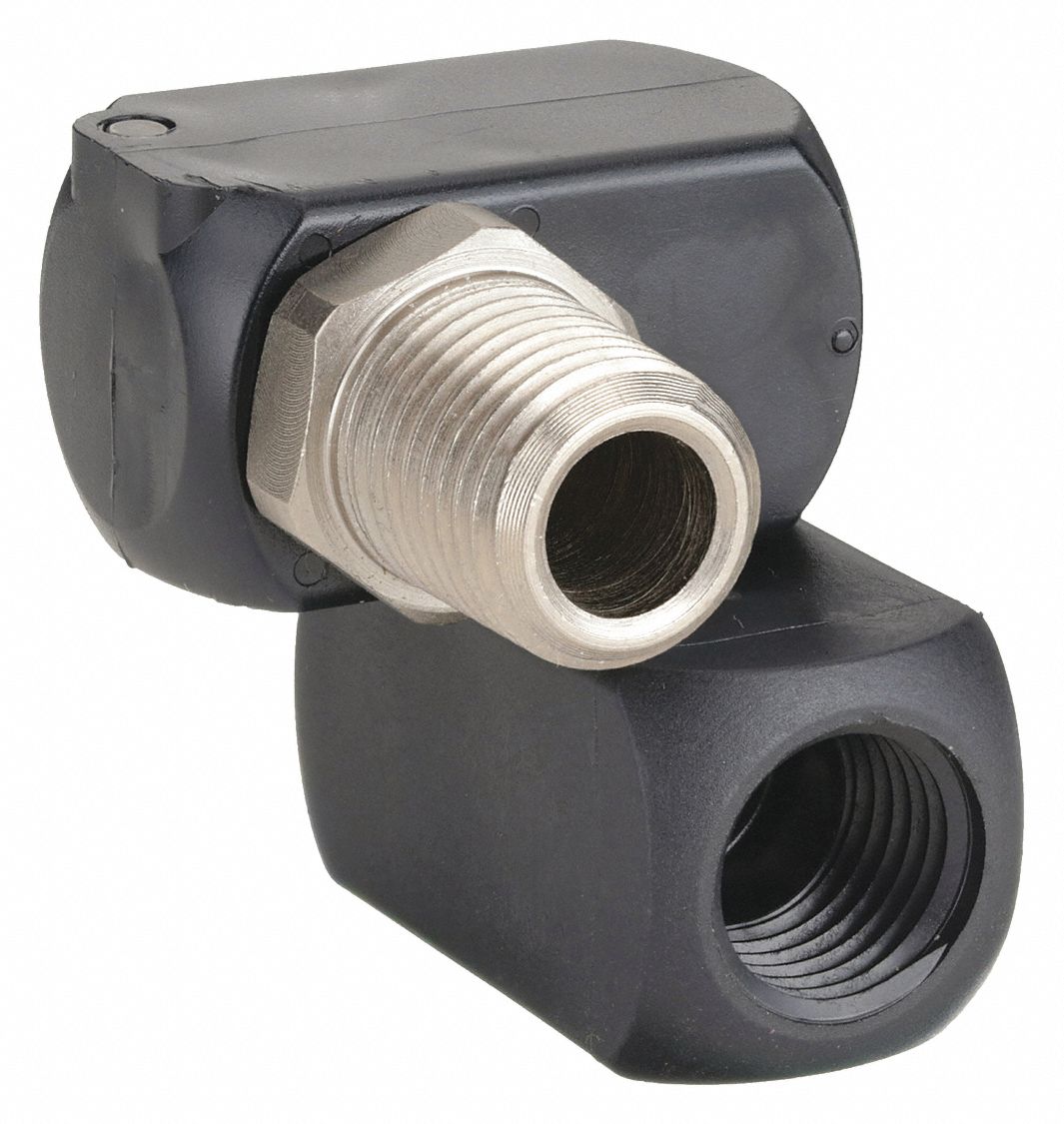 SWIVEL CONNECTOR, COMPOSITE, NICKEL-PLATED 1215 CR COMPOSITE, ¼ IN MALE NPT INLET