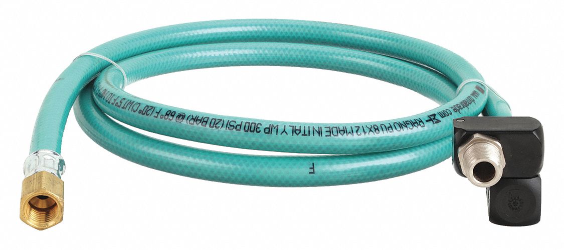 SNUBBER HOSE, 5/16 IN HOSE ID, 5 FT HOSE LENGTH, TEAL, BRASS X CARBON STEEL