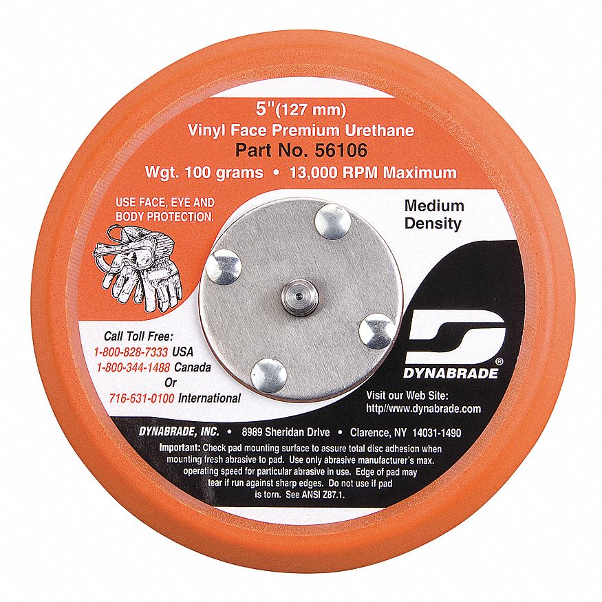 BACKUP PAD 5'' 5H  PSA WITH 5/16'' ARBOR