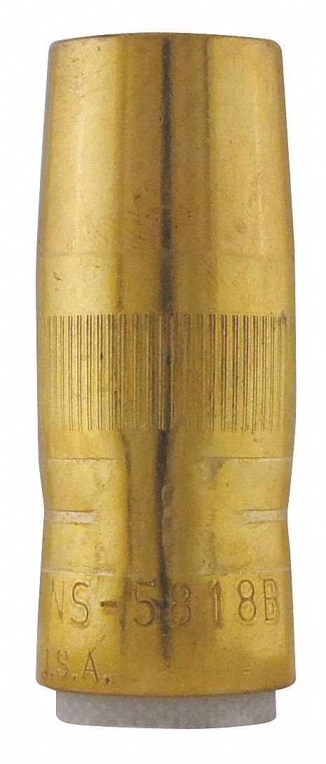 CENTERFIRE CONSUMABLE SERIES NOZZLE, BRASS, FOR USE WITH FIXED LINER, FUME EXTRACTION, MIG GUNS