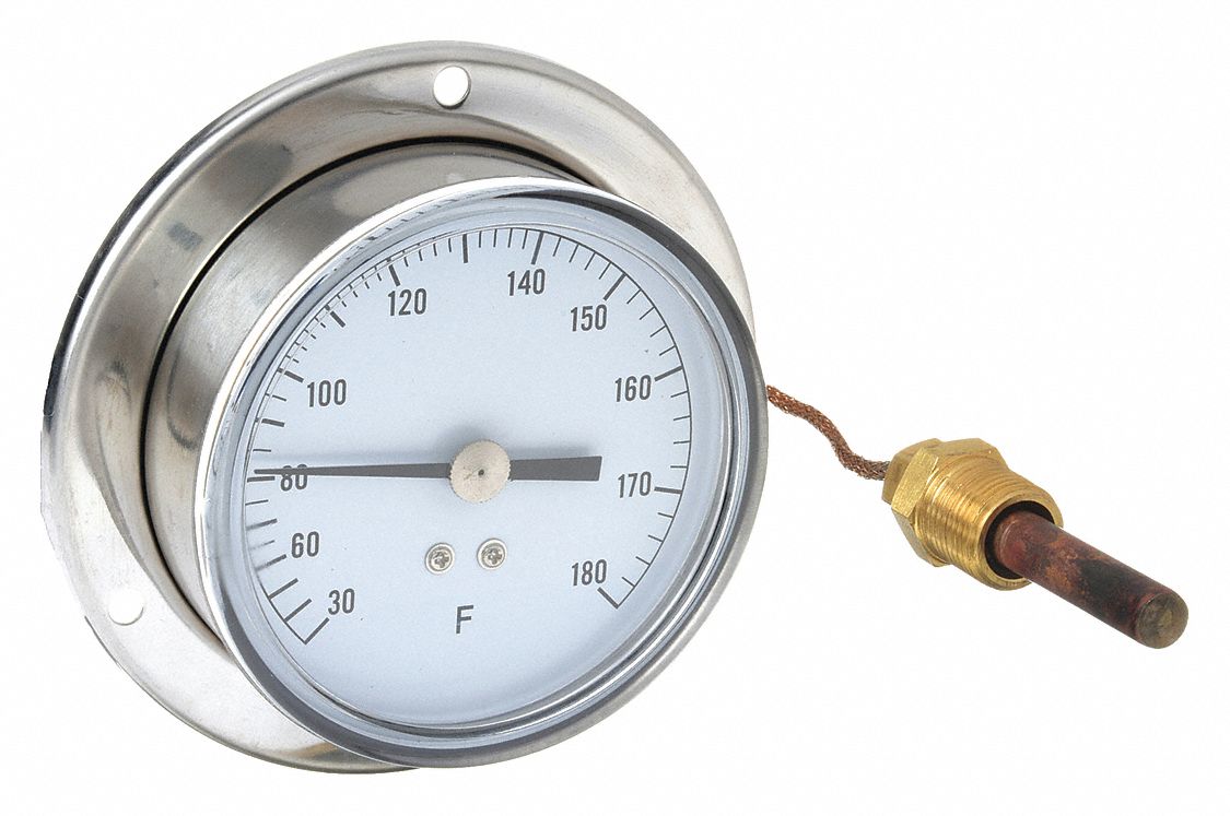 30° to 180°F, 3.5 in Dial Dia, Analog Panel Mount Thermometer 13G23113G231 Grainger