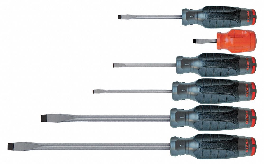 PROTO Slotted/Square Screwdriver Set, Number of Pieces
