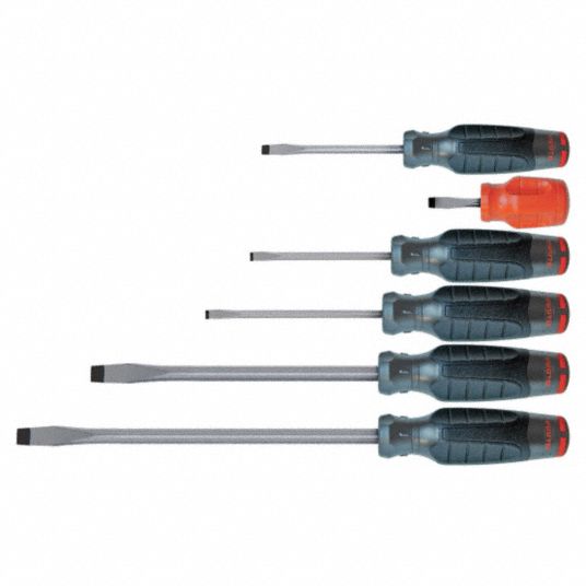 PROTO, 6 Pieces, Slotted/Square Tip, General Purpose Screwdriver Set 13G274J1206SRF Grainger