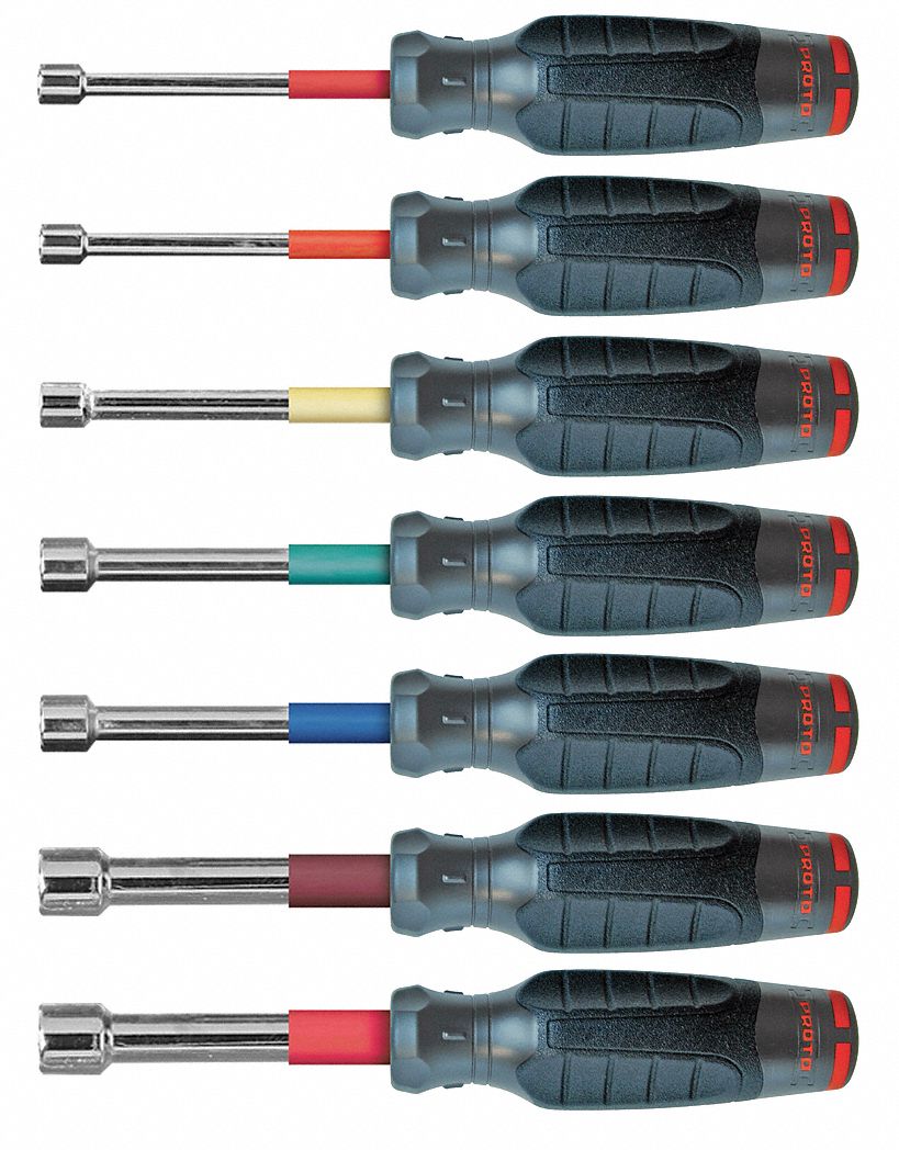 PROTO, SAE, 8 1/2 in to 9 in, Hollow Shank Nut Driver Set 13G278
