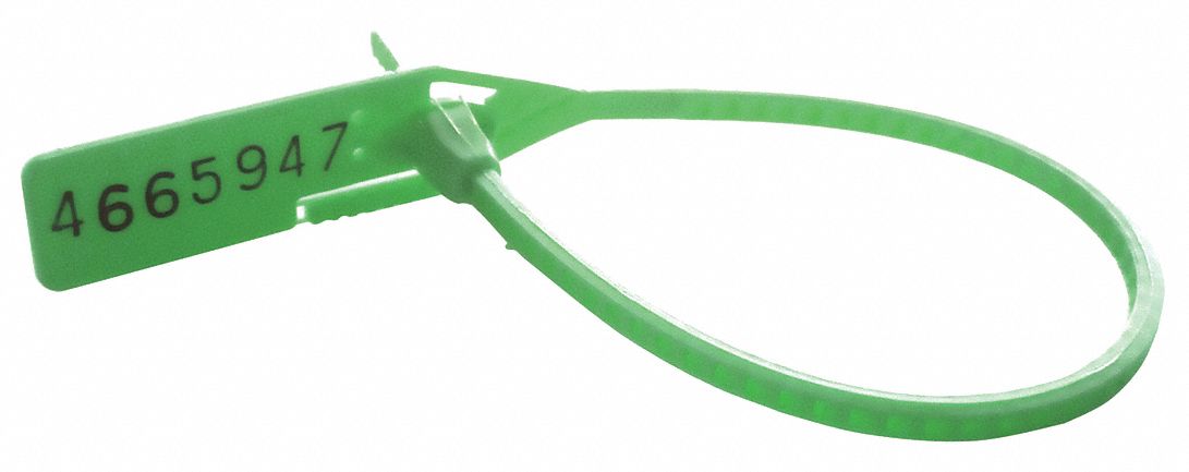 CINCH-UP LOCKING SEAL,GREEN,PK100