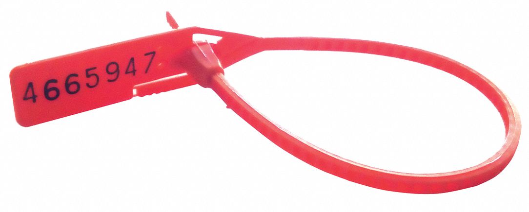 CINCH-UP LOCKING SEAL,RED,PK100