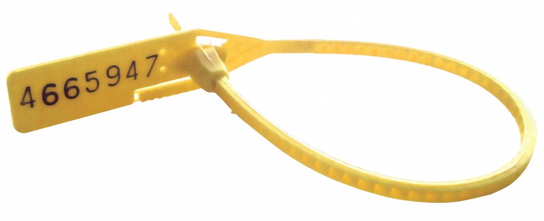 CINCH-UP LOCKING SEAL,YELLOW,PK100