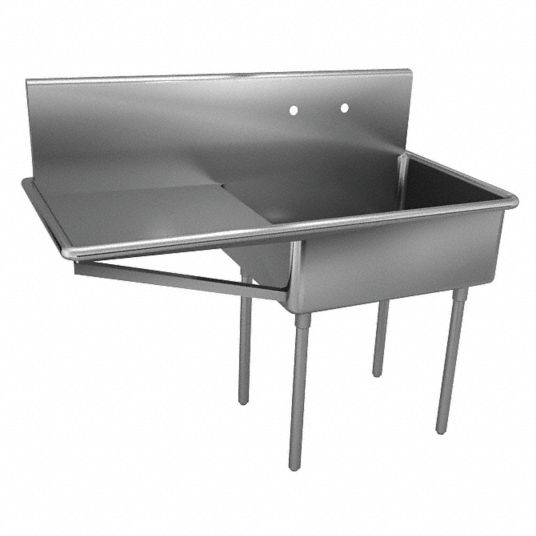 Just Manufacturing, 34 in Work Surface Ht, Scullery Sink - 13G595|NSFB ...