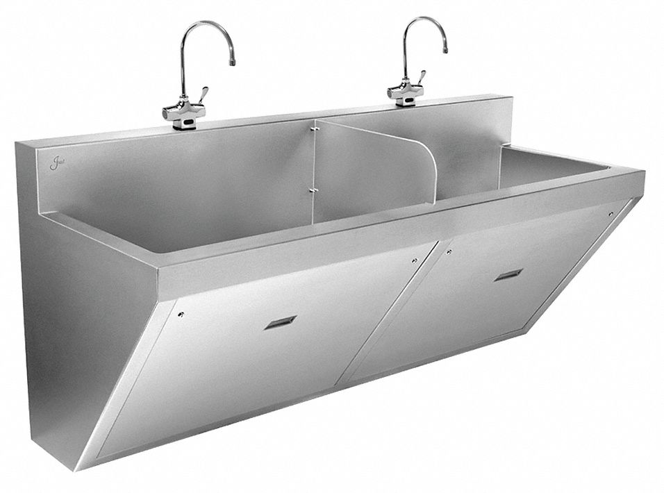 Just Manufacturing, 28 in Overall Ht, Scrub Sink 13G648J7702S