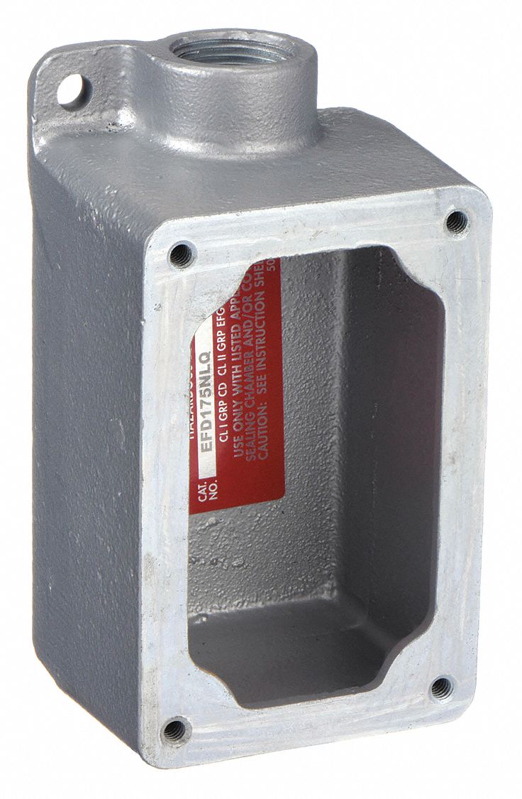 Mounting Body: 1 Gangs, Iron, 1/2 in Hub Size, Dead End, 6 1/8 in Overall Ht