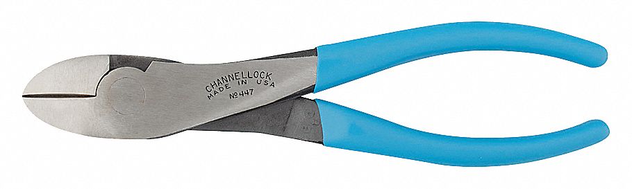 DIAGONAL CUTTING PLIER, STANDARD, ANGLED, OVAL, 1 IN JAW L, 1⅛ IN JAW W, 7¾ IN OVERALL L