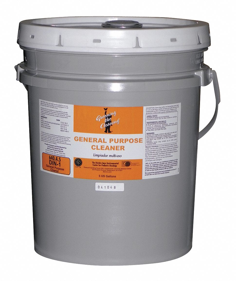 All Purpose Cleaner: Bucket, 5 gal Container Size, Concentrated, Unscented
