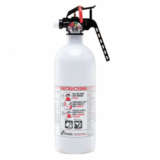 KIDDE Fire Extinguisher, Dry Chemical, Sodium Bicarbonate, 2 lb, 5B:C ...