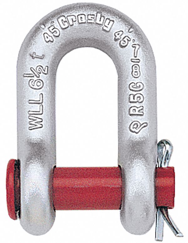 SCREW PIN, CHAIN SHACKLE, G215, GALVANIZED, 0.75 X 0.5 IN, BODY 7/16 IN, CARBON ST/ALLOY ST