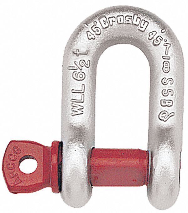 METAL SHACKLE, 17 TON LOAD LIMIT, HOT DIP GALVANIZED FINISH