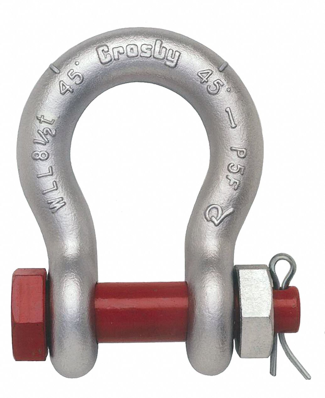 METAL SHACKLE, 55 TON LOAD LIMIT, HOT DIP GALVANIZED FINISH